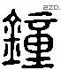 锺 Liushutong characters