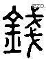 錢 Liushutong characters