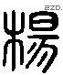 楊 Liushutong characters