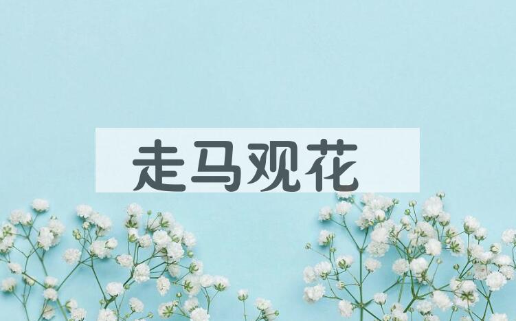 成语走马观花是什么意思？