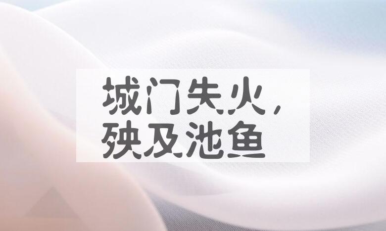 成语城门失火，殃及池鱼是什么意思？