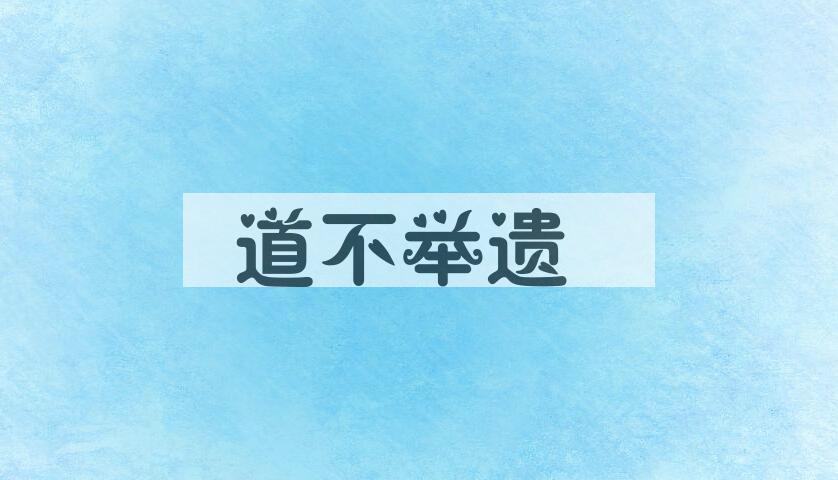 成语道不举遗是什么意思？