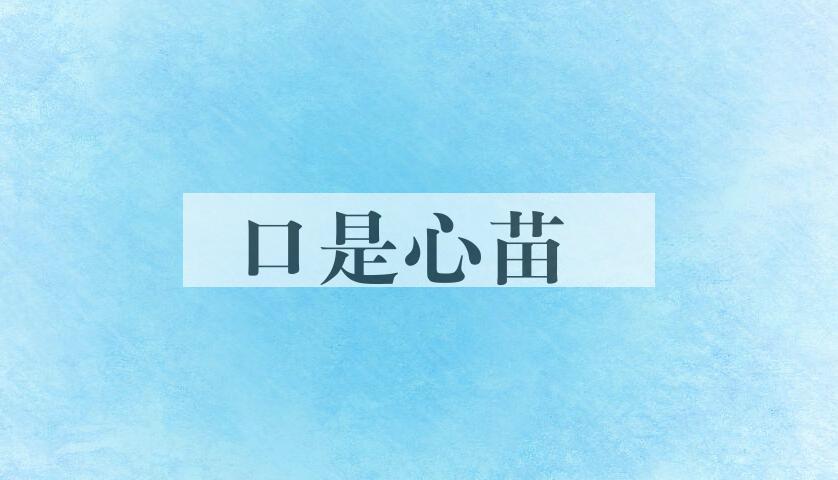 成语口是心苗是什么意思？