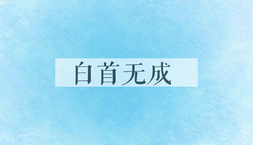 成语白首无成是什么意思？