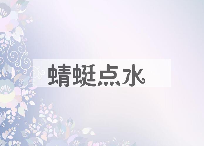 成语蜻蜓点水是什么意思？