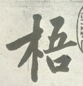 梧字的其他书法字体